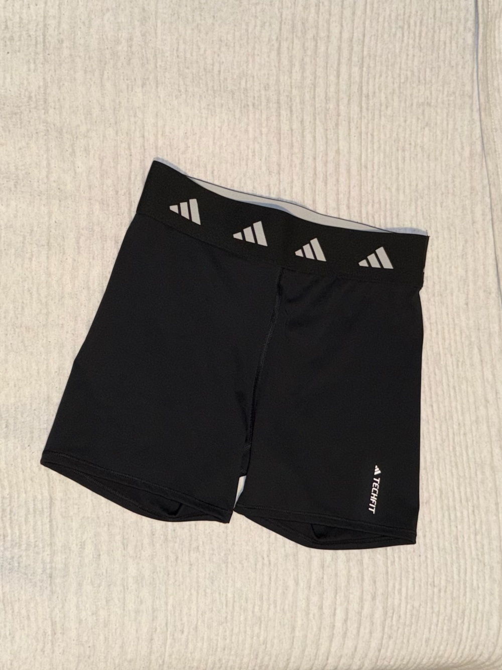 adidas Black Techfit Compression Shorts with Logo Trim
